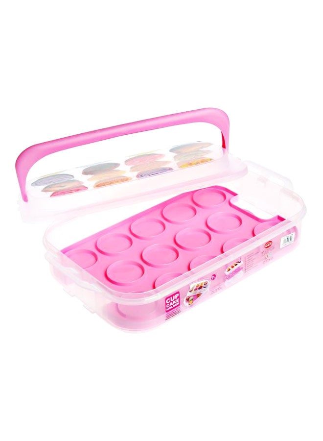 Cupcake Storage Container 7L Pink/Clear