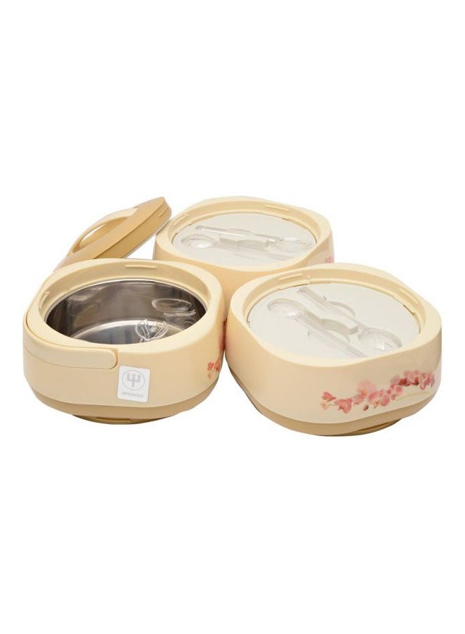 Springs 3-Layer Hot And Cool Food Container 4.5L Beige/Pink  - Image 2