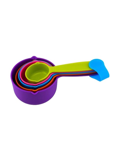 5-Piece Plastic Measuring Cup Set Multicolour