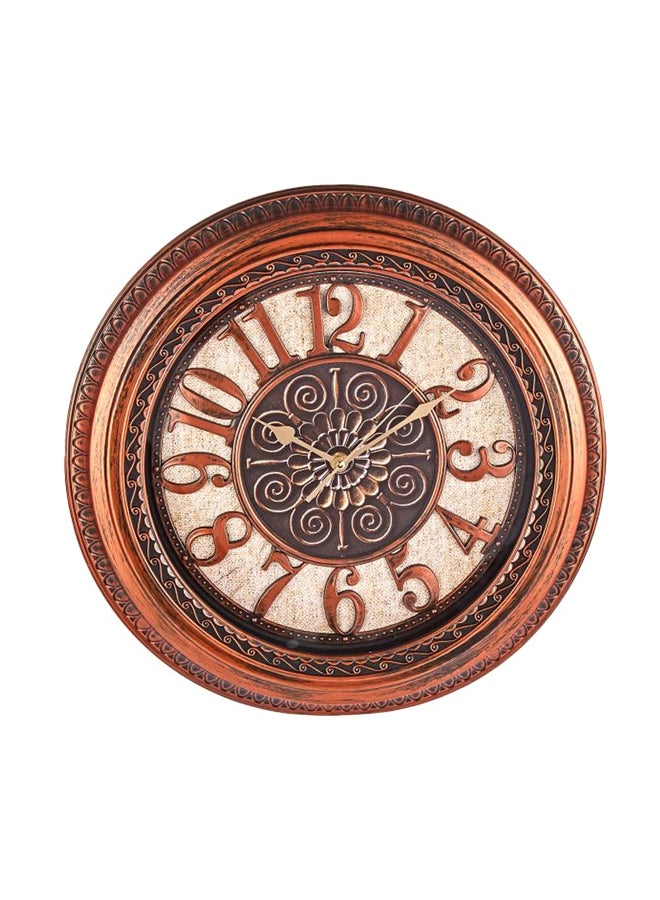 Analog Wall Clock Brown/Beige 