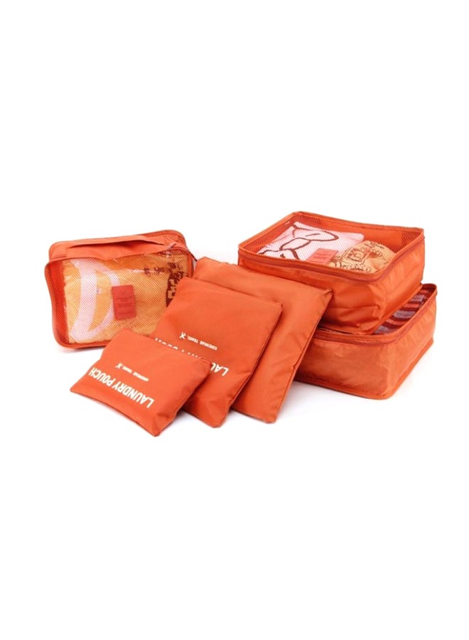 6-Piece Organizer And Laundry Pouch Set Orange