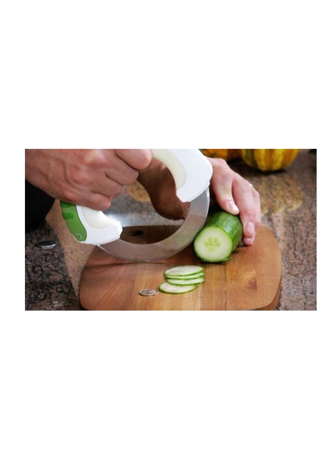 سكين دائرية مستديرة فضي/أخضر/أبيض - Image 2