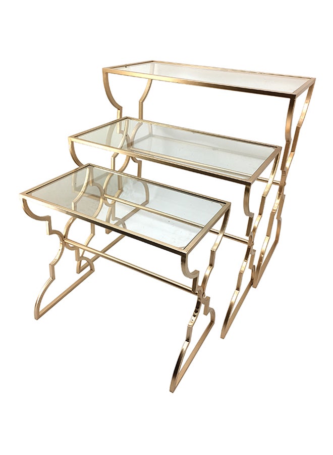 Homez - Side Table Set Of 3 Metal Gold - Image 1