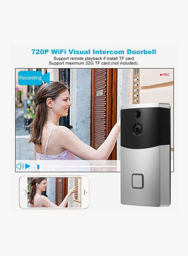 Generic - HD 720P Wifi Visual Intercom Door Phone Wireless Video Doorbell Silver 14.5 x 7.7 x 3centimeter - Image 1