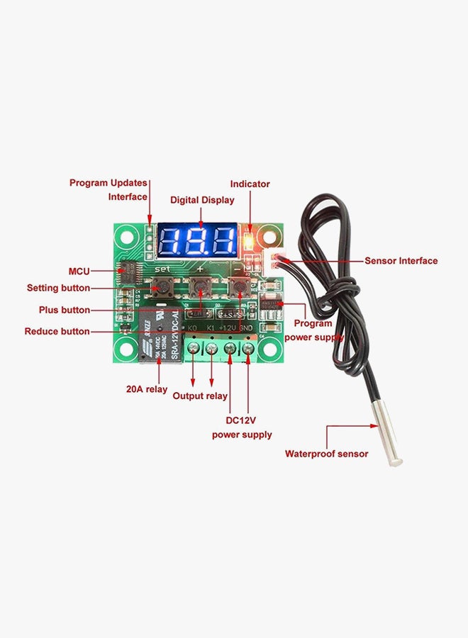 Digital Temperature Controller Multicolour 4.85 x 4.01 x 1.58centimeter - Image 3