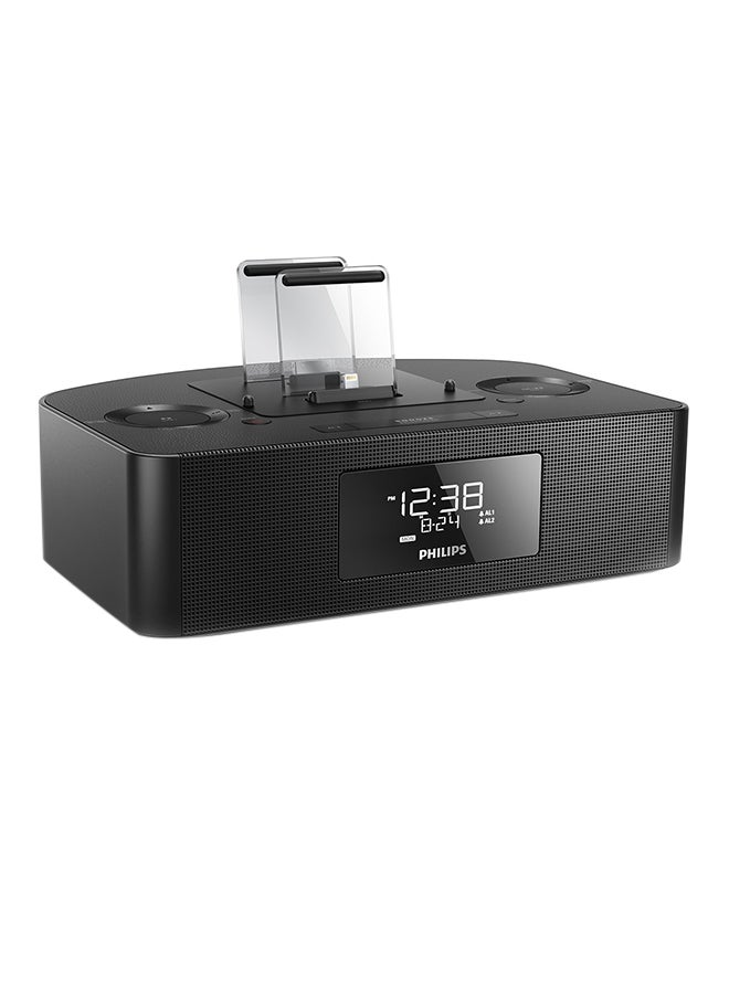 Philips - AJ7260D Dual Dock Triple Charging Clock Radio Black - Image 1