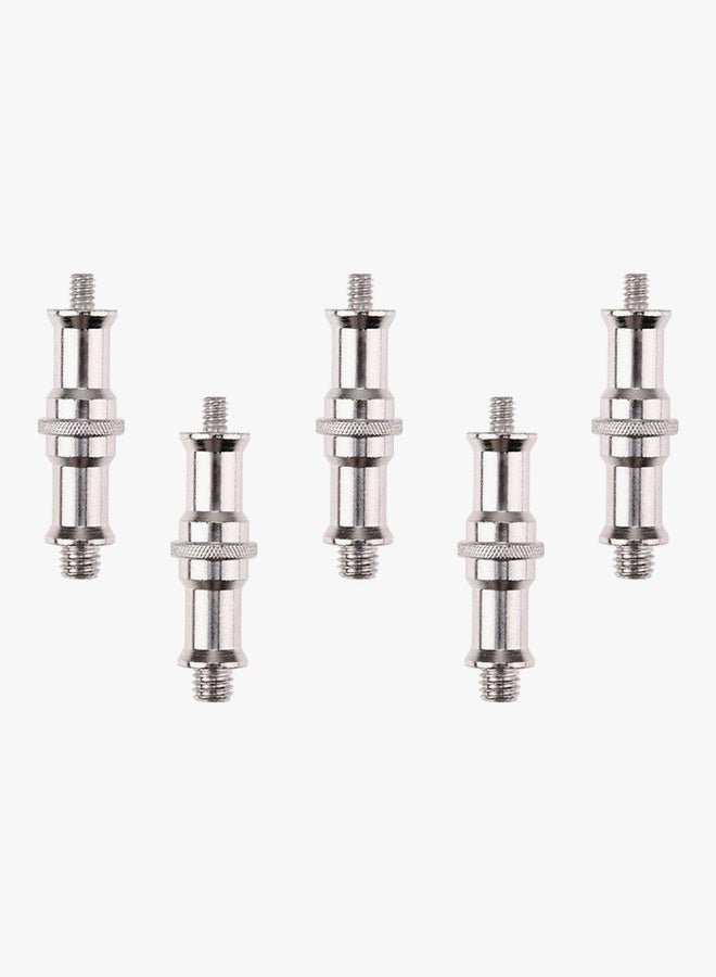 Coopic 5-Piece Metal Male Convertor Screw Adapter Silver - Image 2