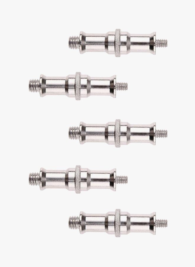 Coopic 5-Piece Metal Male Convertor Screw Adapter Silver - Image 3