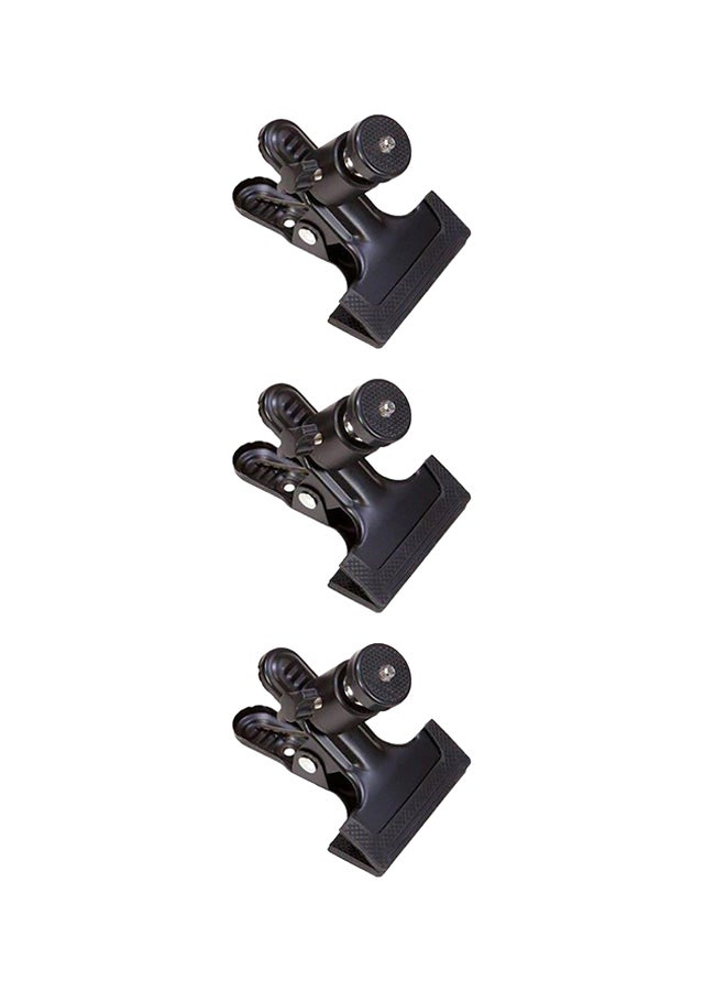 Coopic 3-Piece Metal Photo Studio Clamp Clip Mount Set Black - Image 1