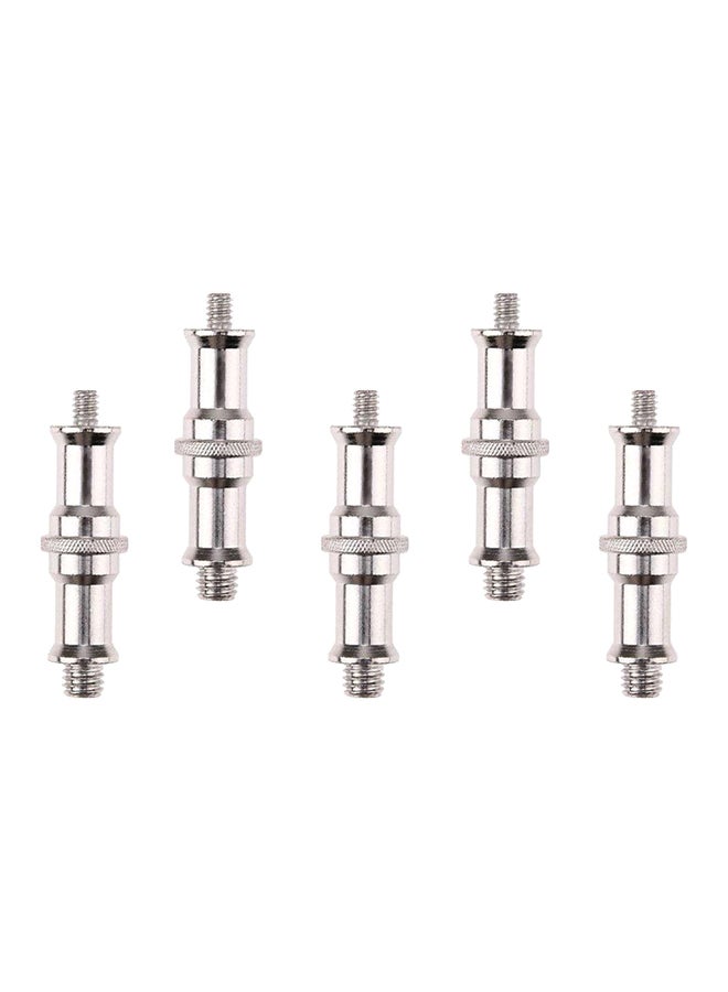 Coopic 5-Piece Metal Male Convertor Screw Adapter Silver - Image 1