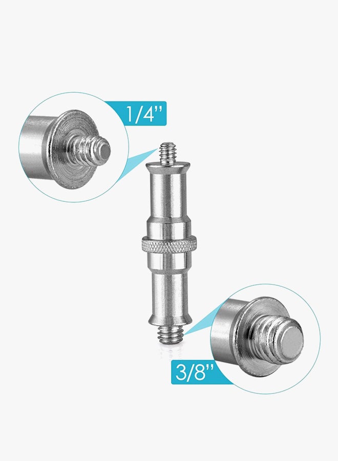 Coopic 2-Piece Metal Male Convertor Threaded Screw Adapter Set Silver - Image 2