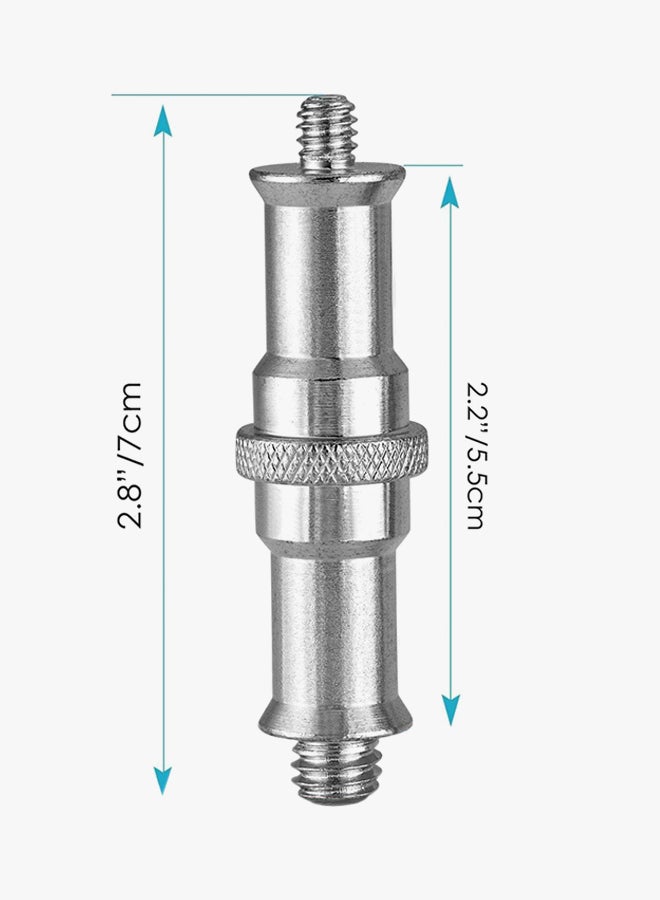 Coopic 2-Piece Metal Male Convertor Threaded Screw Adapter Set Silver - Image 3