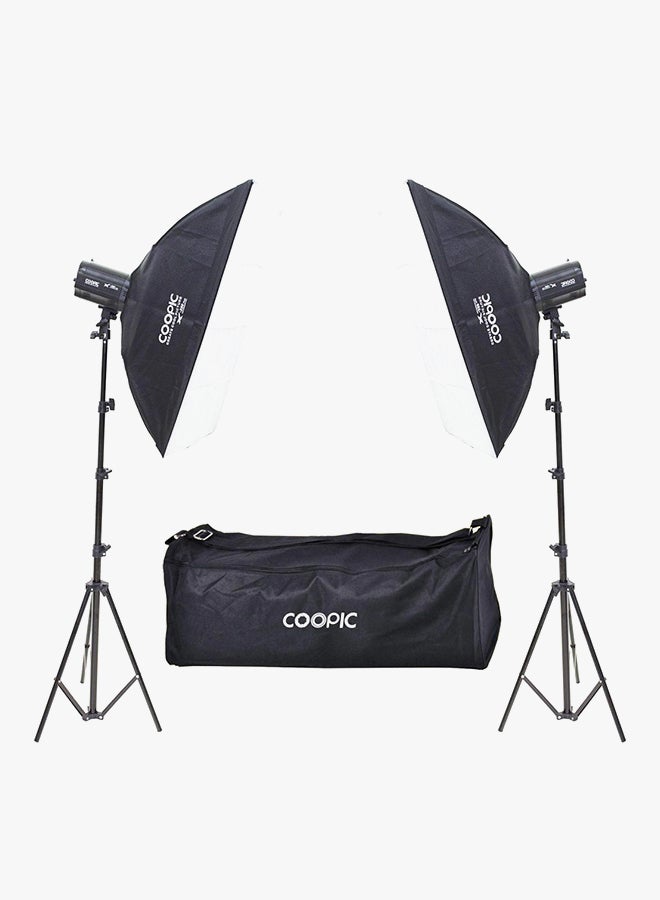 Coopic X-250 Photo Studio Strobe Flash Light Full Kit Black  - Image 3