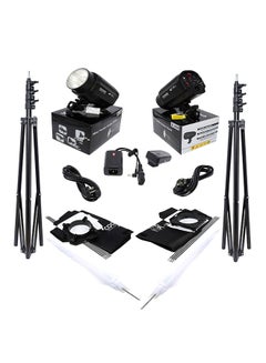 Coopic X-250 Photo Studio Strobe Flash Light Full Kit Black  - Image 1