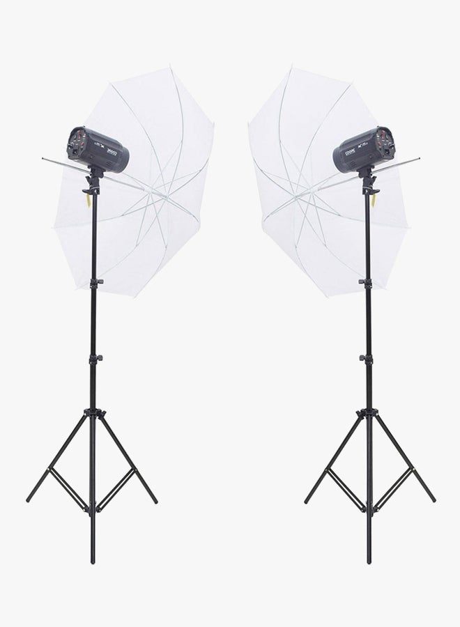 Coopic X-250 Photo Studio Strobe Flash Light Full Kit Black  - Image 2