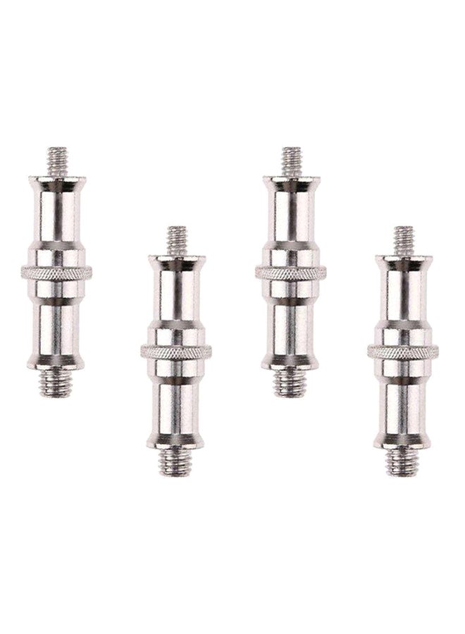 Coopic 4-Piece Metal Male Convertor Threaded Screw Adapter Set Silver - Image 1