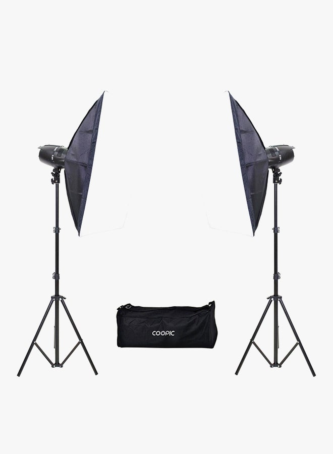 Coopic M-300 Photo Studio Strobe Flash Light Full Kit Black  - Image 3