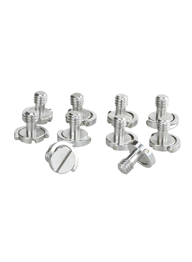 Coopic Pack Of 10 20 D-Ring Stainless Steel Mounting Screw For Camera Tripod Silver  - Image 1