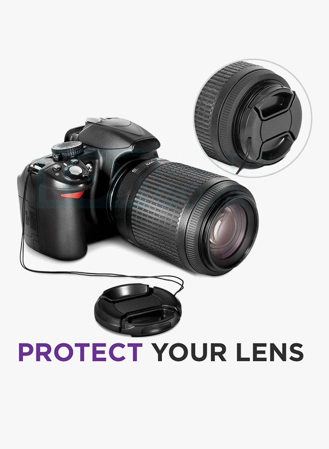 Coopic 2-Piece 58mm Pinch Lens Cap Holder Cover For Nikon Camera Black  - Image 3