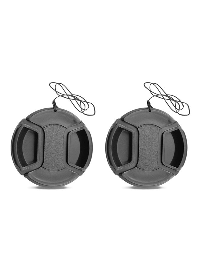 Coopic 2-Piece 58mm Pinch Lens Cap Holder Cover For Nikon Camera Black  - Image 1