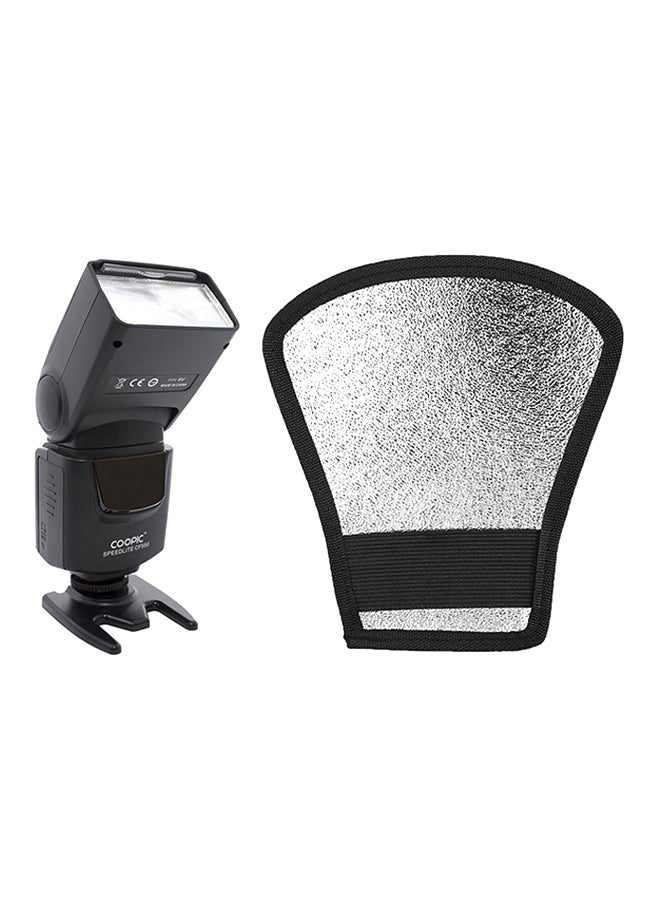 Coopic - Cf550 Flash With Silver/White Diffuser Softbox Reflector For All Nikon And Canon DSLR Cameras Black - Image 1