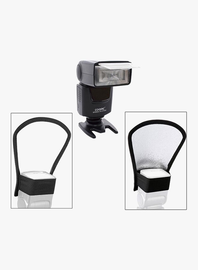 Coopic - Cf550 Flash With Silver/White Diffuser Softbox Reflector For All Nikon And Canon DSLR Cameras Black - Image 1