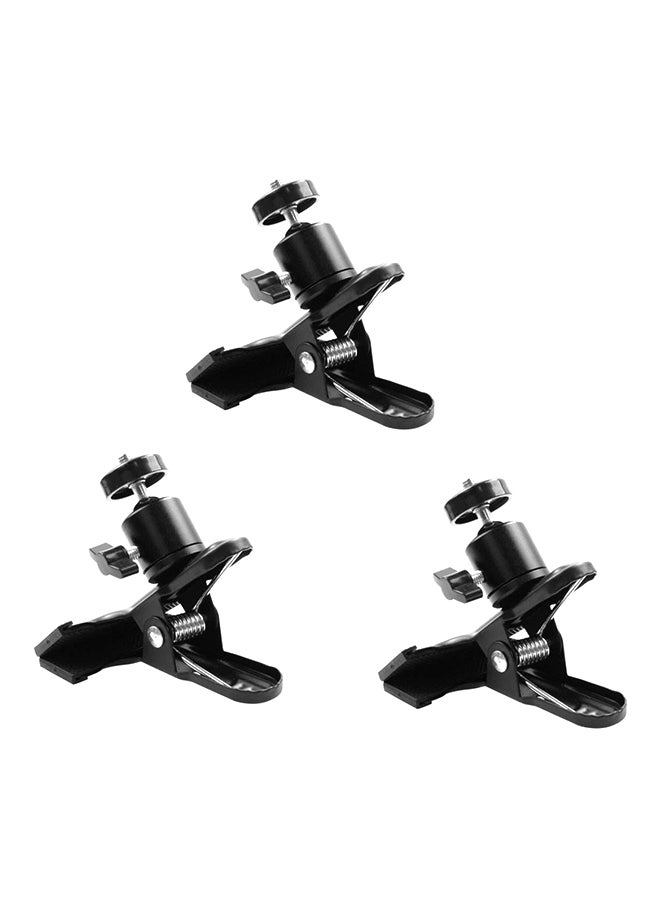 Coopic 3-Piece Metal Tripod Clip Clamp Mount Kit Black - Image 1