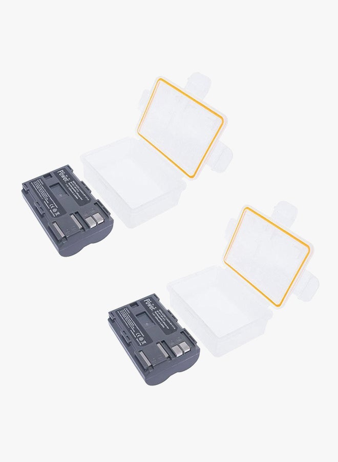 دي أم كي مجموعة مكونة من بطاريتين مع حافظات أسود/أبيض - Image 2