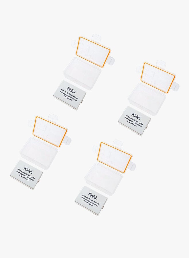 دي أم كي مجموعة من 4 بطاريات مع حافظات أبيض - Image 2