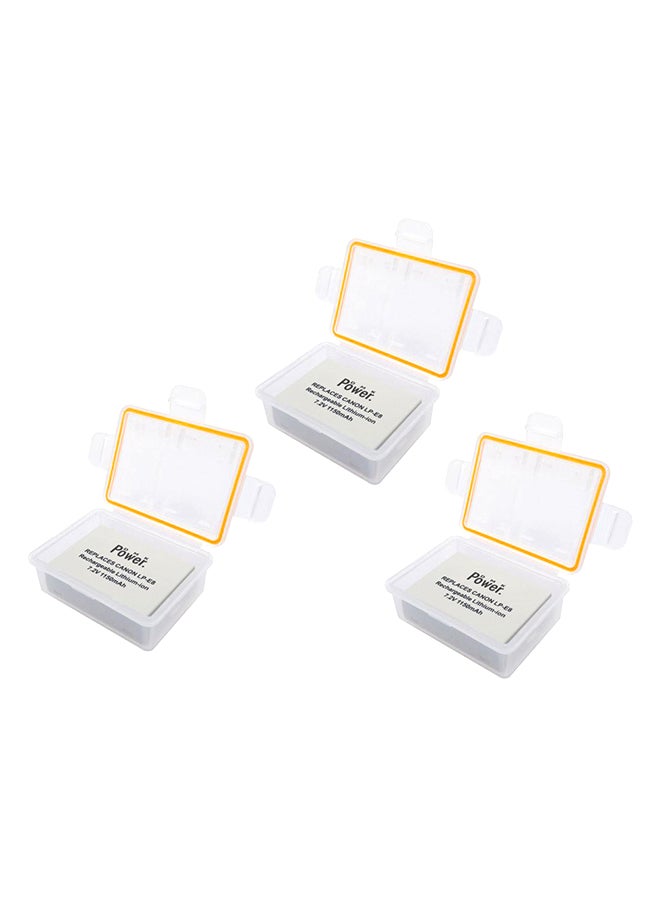 دي أم كي مجموعة من 3 بطاريات مع حافظات أبيض - Image 1