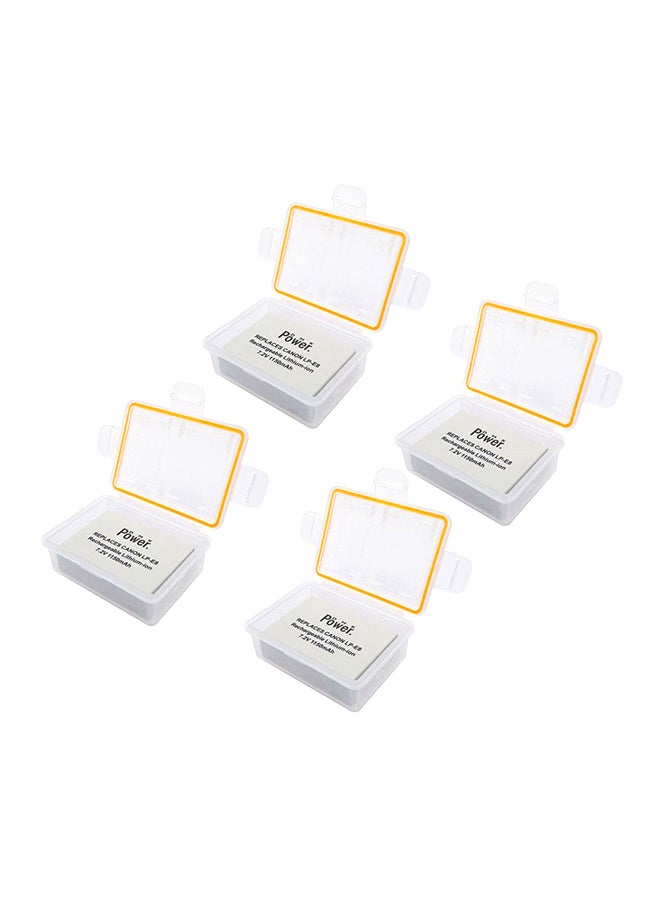 دي أم كي مجموعة من 4 بطاريات مع حافظات أبيض - Image 1