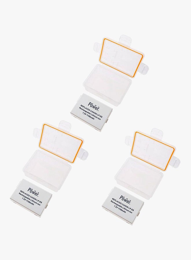 دي أم كي مجموعة من 3 بطاريات مع حافظات أبيض - Image 2