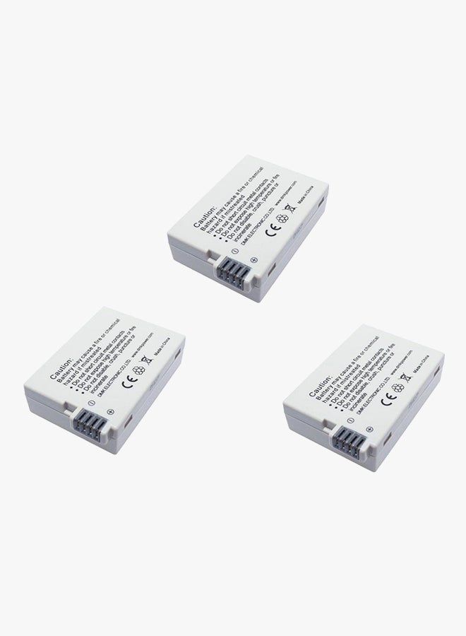 دي أم كي مجموعة من 3 بطاريات مع حافظات أبيض - Image 3