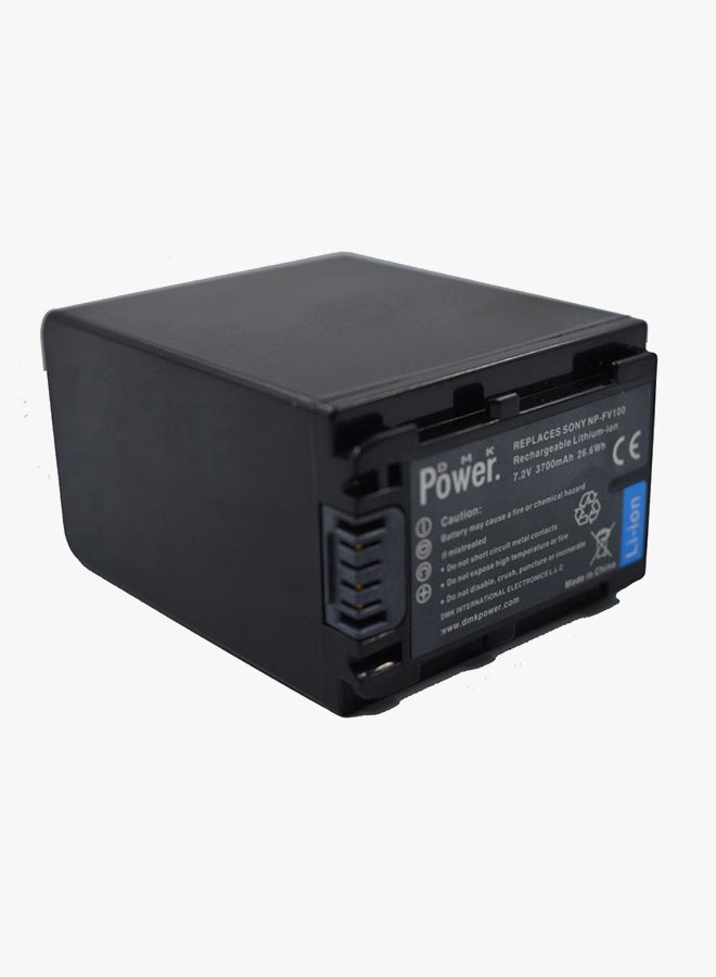 DMK NP-FV100 Replacement Battery For SONY HDR-CX150/HDR-CX150V/DCRSX44R/DCRSX44L/XR550E/XR350E/XR150E Black - Image 2