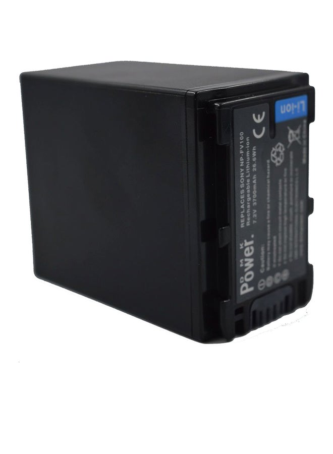 DMK NP-FV100 Replacement Battery For SONY HDR-CX150/HDR-CX150V/DCRSX44R/DCRSX44L/XR550E/XR350E/XR150E Black - Image 1