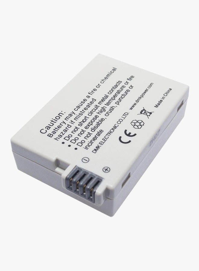 دي أم كي بطارية بديلة لكاميرا كانون EOS 550D/600D/X4/X5/T2i/T3i أبيض - Image 2