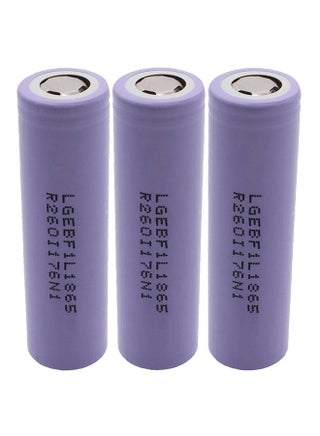 3-Piece Replacement Battery LG 18650 F1 Purple - v1550832381/N21321395A_1