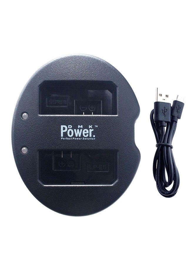 DMK LP-E5 Dual charger Black - Image 1
