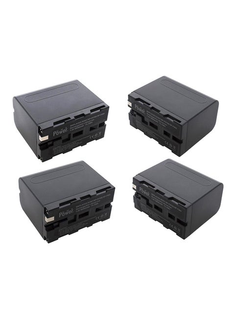 Pack Of 4 Rplacement Battery For LED Video Light and Monitor Black