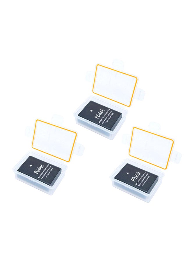 DMK 3 X Battery And 3 X Battery Case For Nikon D3100 D3200 D5100 D5200 D5300 Coolpix P7800 P7700 Camera  - En-El14 Black - Image 1