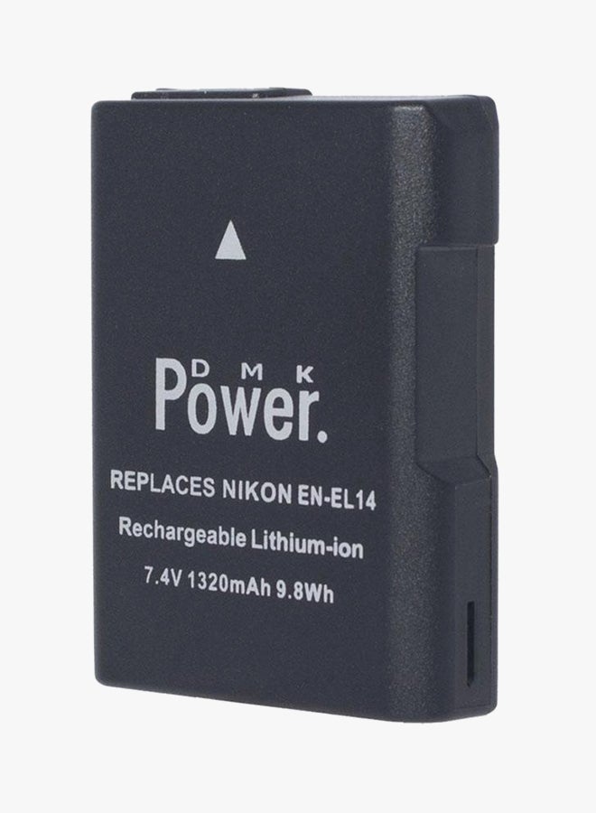 DMK 1 X Battery 1 X Charger 1 X Battery Box For Nikon D3100 D3200 D5100 D5200 D5300  Cameras - Enel-14 Black - Image 2