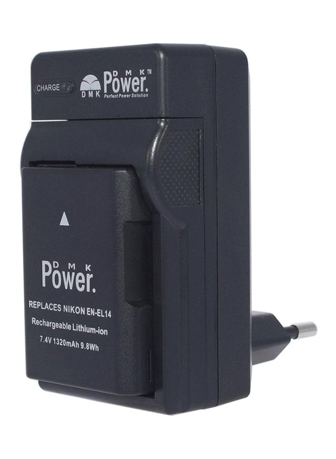 DMK 1 X Battery 1 X Charger 1 X Battery Box For Nikon D3100 D3200 D5100 D5200 D5300  Cameras - Enel-14 Black - Image 1