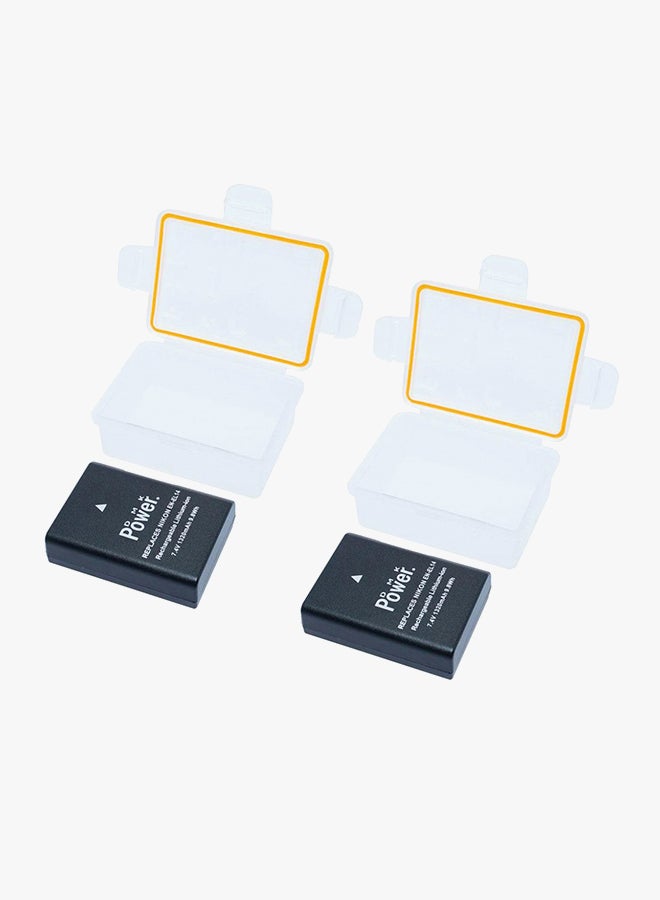 DMK - 2 X Battery And 2 X Battery Case For Nikon D3100 D3200 D5100 D5200 D5300 Coolpix P7800 P7700 Camera  En-El14 Black - Image 1