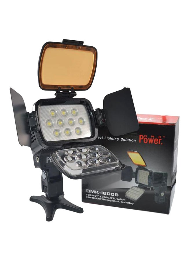 DMK Camera LED Camcorder Video Light With Dimmable Brightness Control Knobs For Digital SLR Camera Black - Image 1