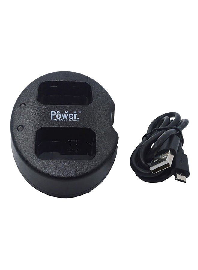 DMK Power 2 EN-EL14 Batteries And 1 TC-USB Dual USB Charger For Nikon Camera Black - Image 1