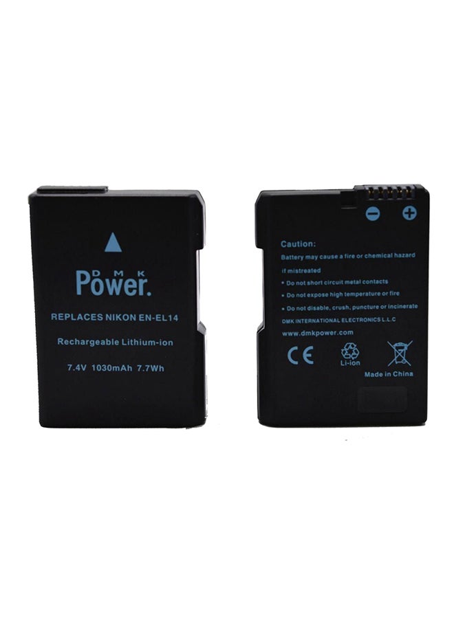 DMK Pack Of 2 Replacement Battery For NIKON D3100/D3200/D5100/D5200/D5300 COOLPIX P7800/P7700 Black - Image 1