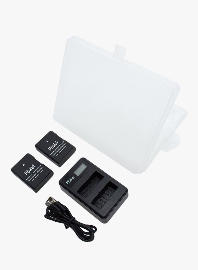 DMK 2xEN-EL14 Replacement Battery With Dual Charger And Case For NIKON D3100 D3200 D5100 D5200 D5300 COOLPIX P7800 P7700 Camera Black - Image 2