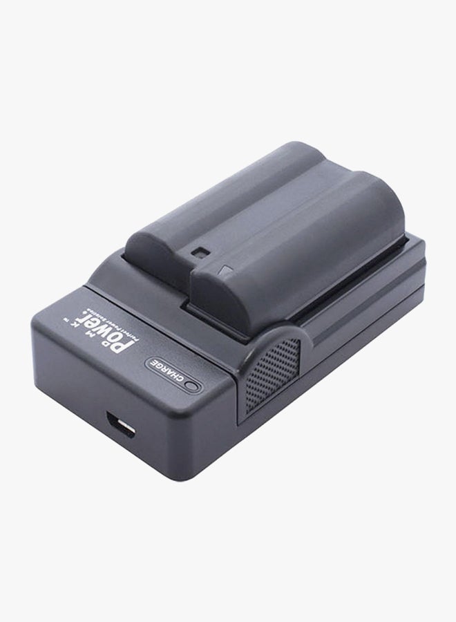 دي أم كي بطارية بديلة مزودة بشاحن USB واحد لكاميرات D600 وD610 وD800 وD810 وD7000 وD750 من نيكون أسود - Image 3