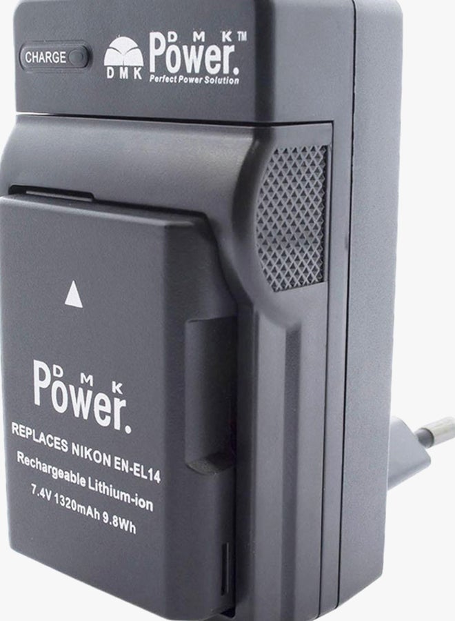 DMK Tc600E Travel Charger For Nikon D3100 D3200 D5100 D5200 D5300 Coolpix P7800 P7700  Cameras Black - Image 2