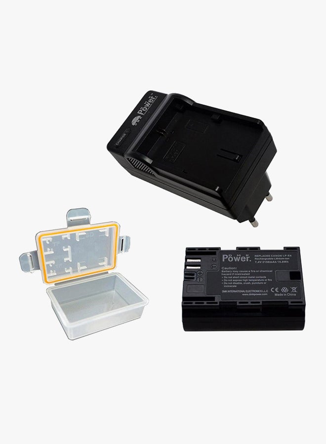 DMK Replacement Battery With Charger And Case For CANON EOS 6D 60D 7D 70D 5D Mark II III Black - Image 2